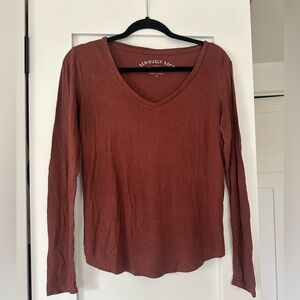 AERO Seriously Soft Women's Long Sleeve Rust Tee - Size XS